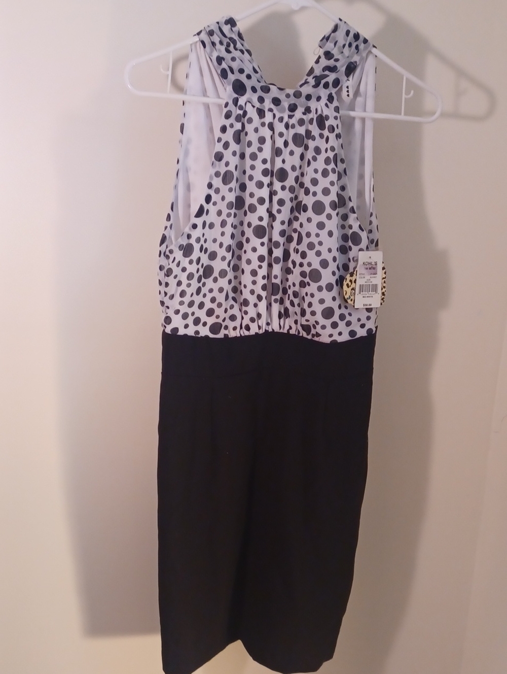 Kohl's Black and White Polka Dot Sleeveless Summer Dress